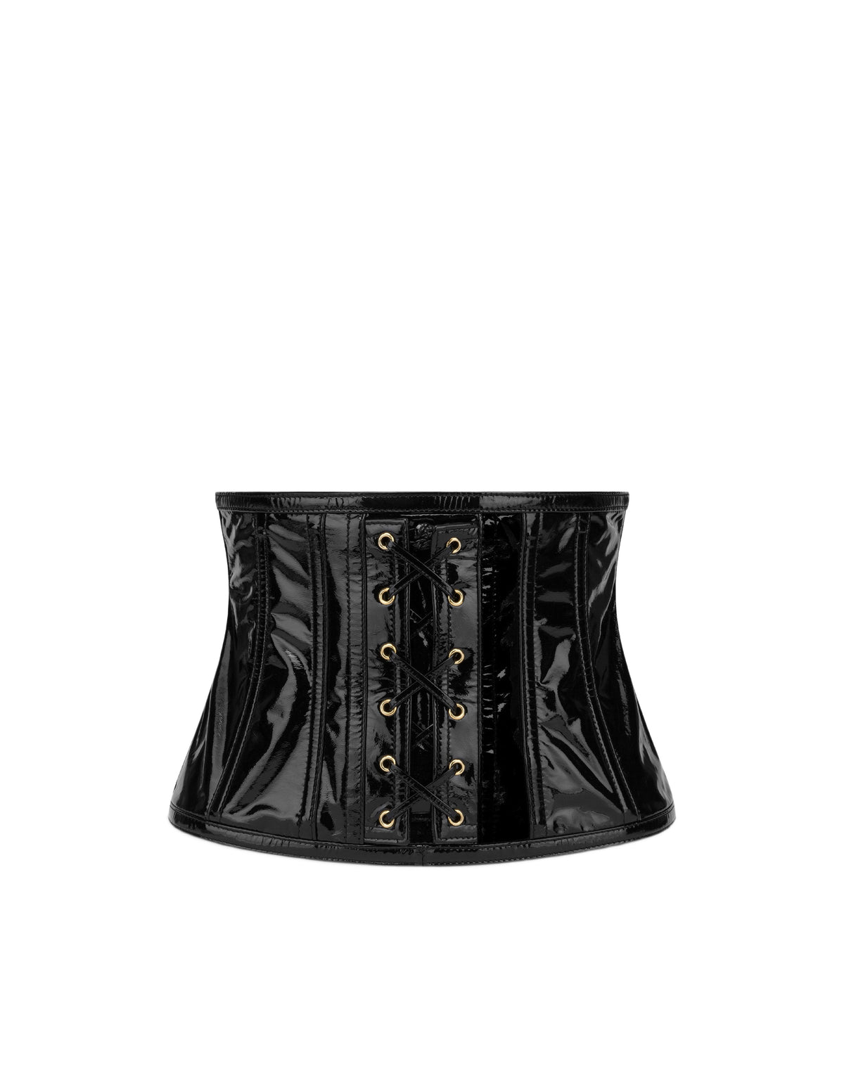 Patent leather corset belt - Black