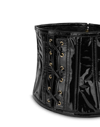 Patent leather corset belt - Black