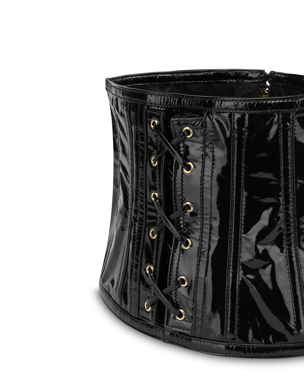 Patent leather corset belt - Black