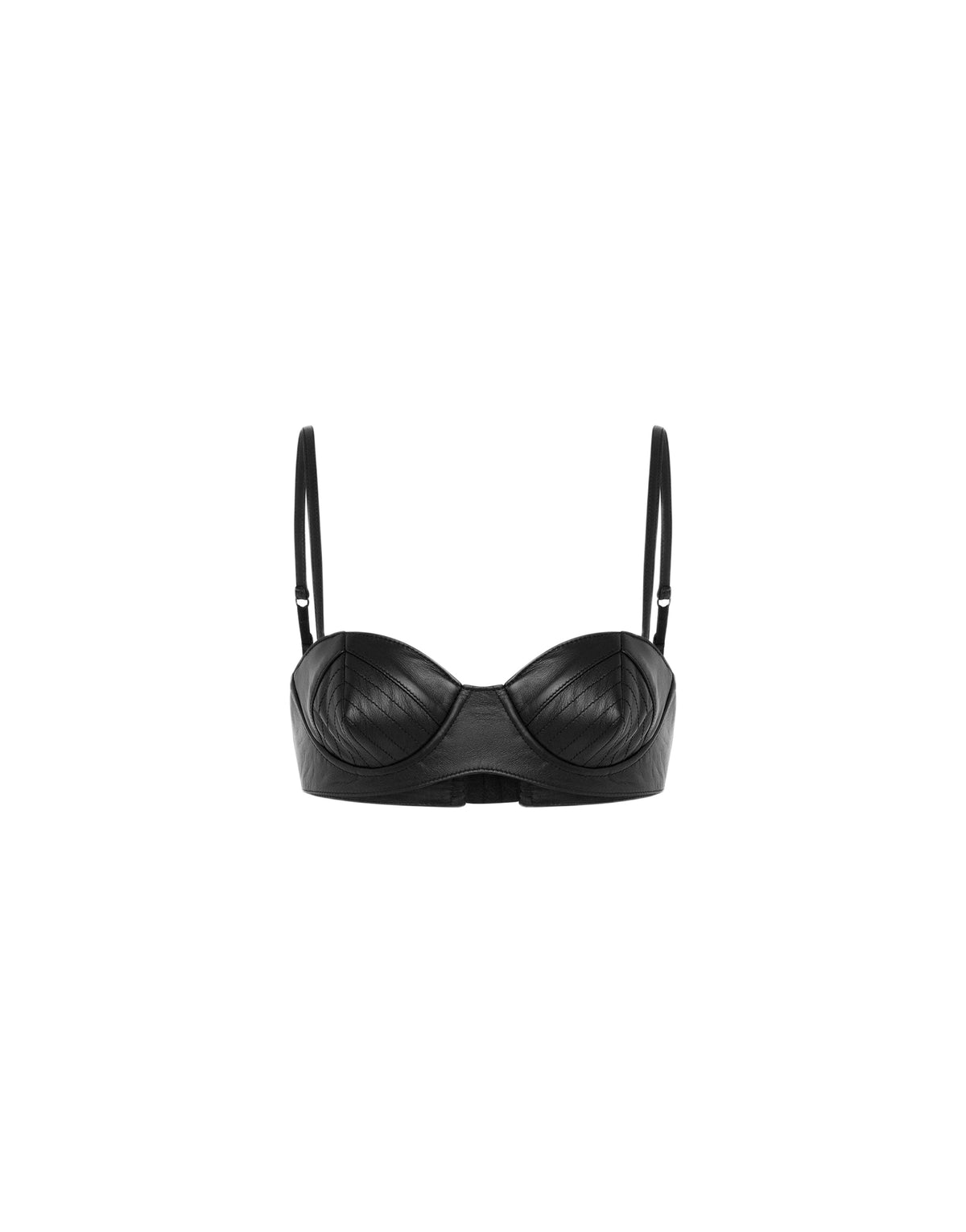 Leather bra - Black