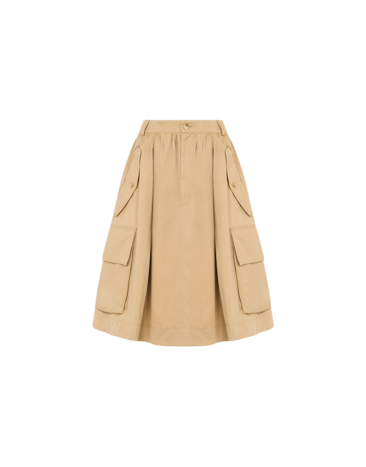 Jupe cargo à poches en coton - Beige