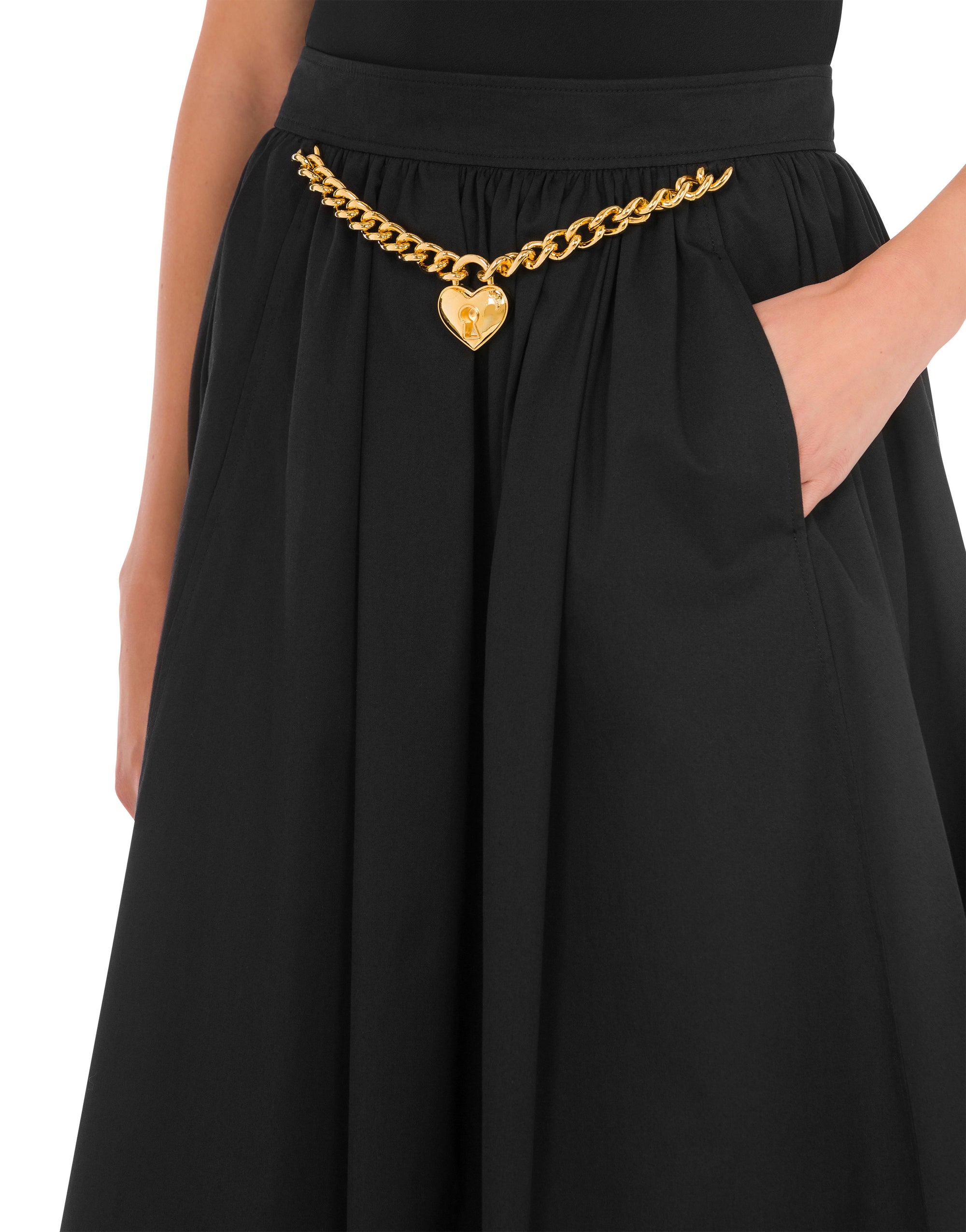 Heart Lock cotton cloth skirt - Black