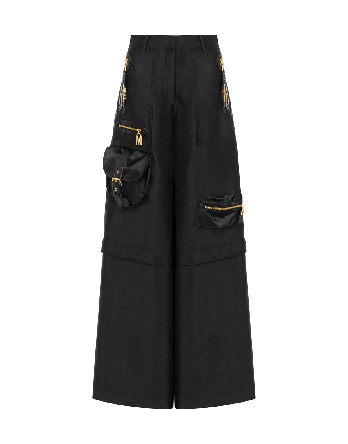 Pantalon oversize en satin épais - Black