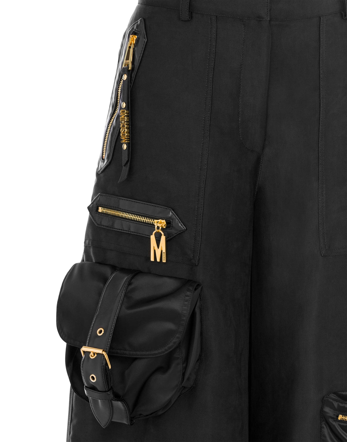 Pantalon oversize en satin épais - Black