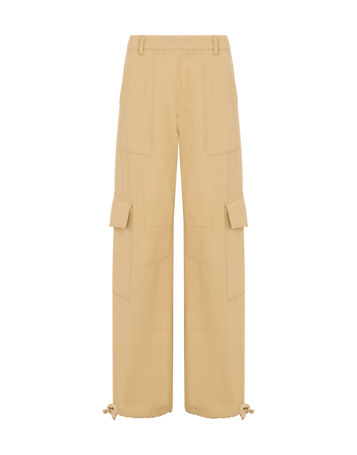 Oversized trousers in cotton bull
 - Beige