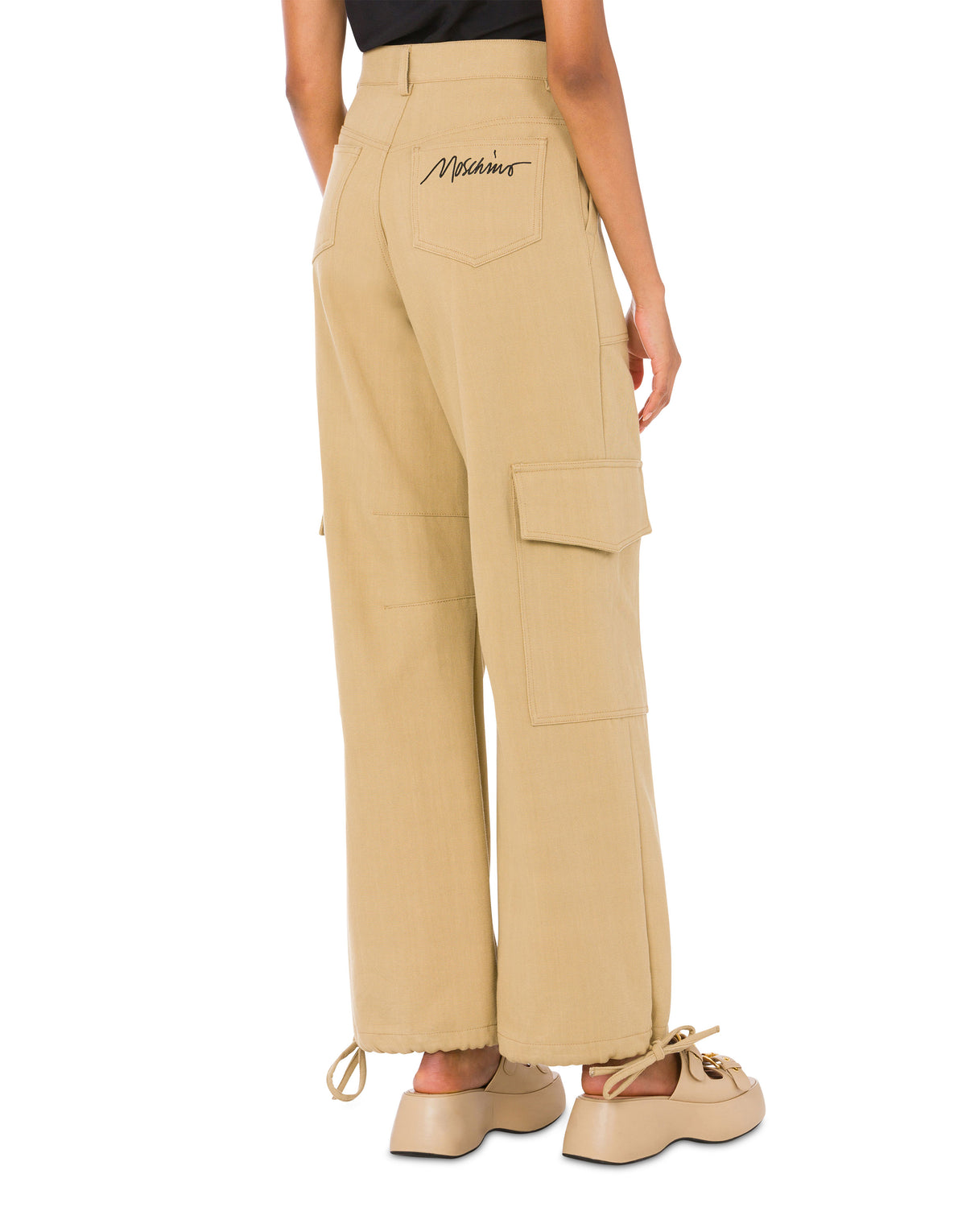 Oversized trousers in cotton bull
 - Beige