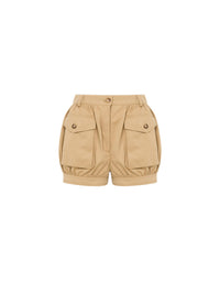 Short en coton effet ballon - Beige