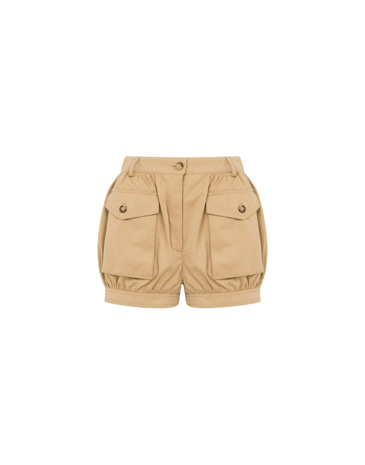 Short en coton effet ballon - Beige