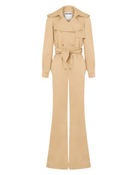 Combinaison en coton à double boutonnage - Beige