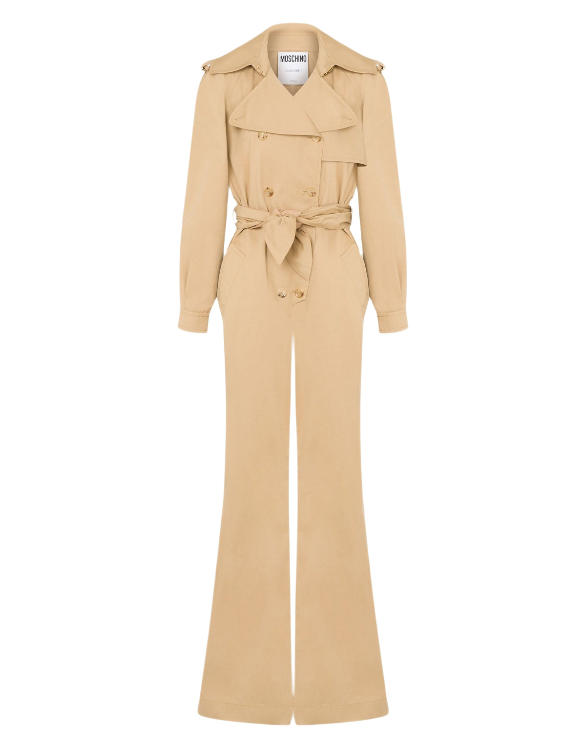 Combinaison en coton à double boutonnage - Beige