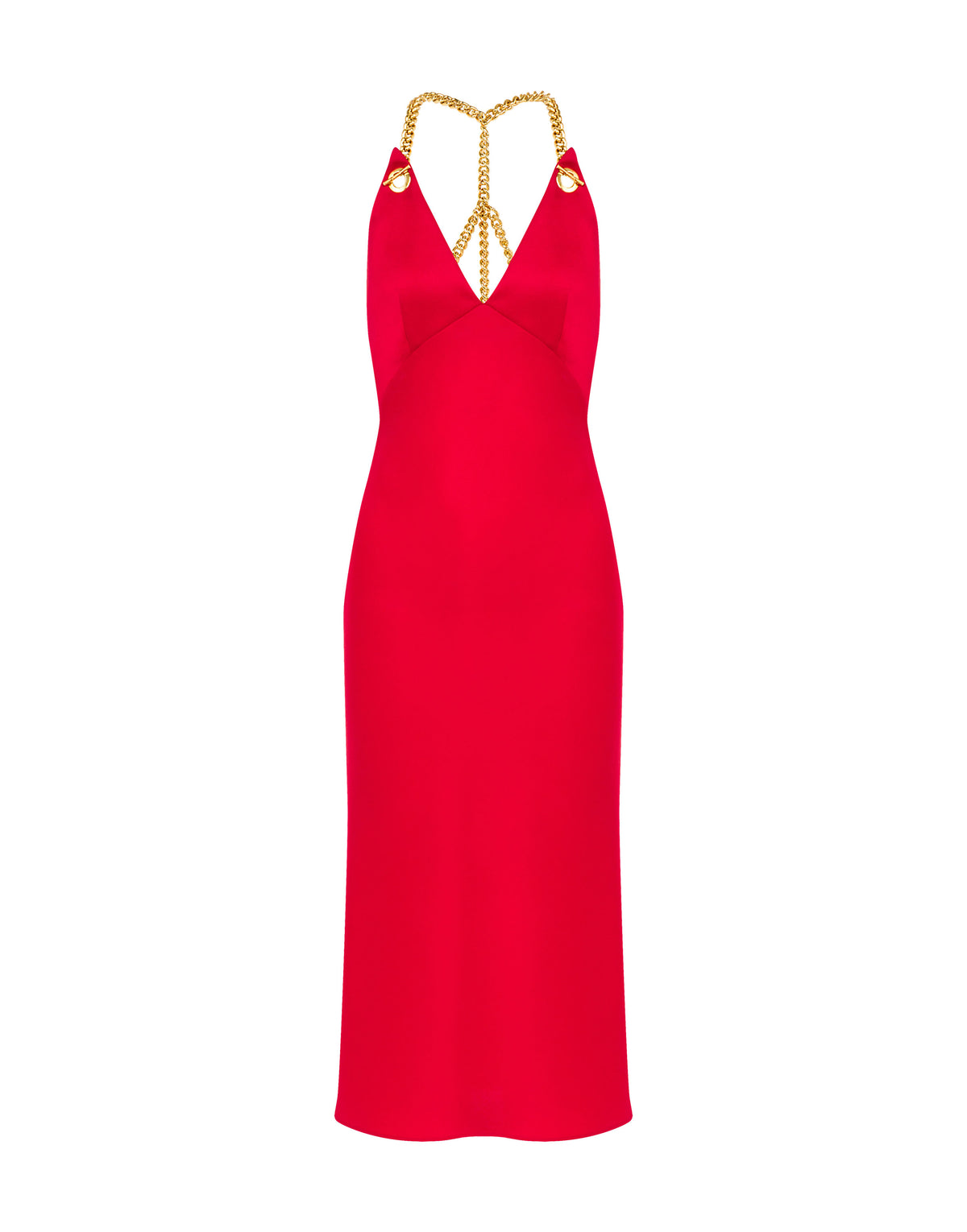 Chain & Heart enver satin dress - Red
