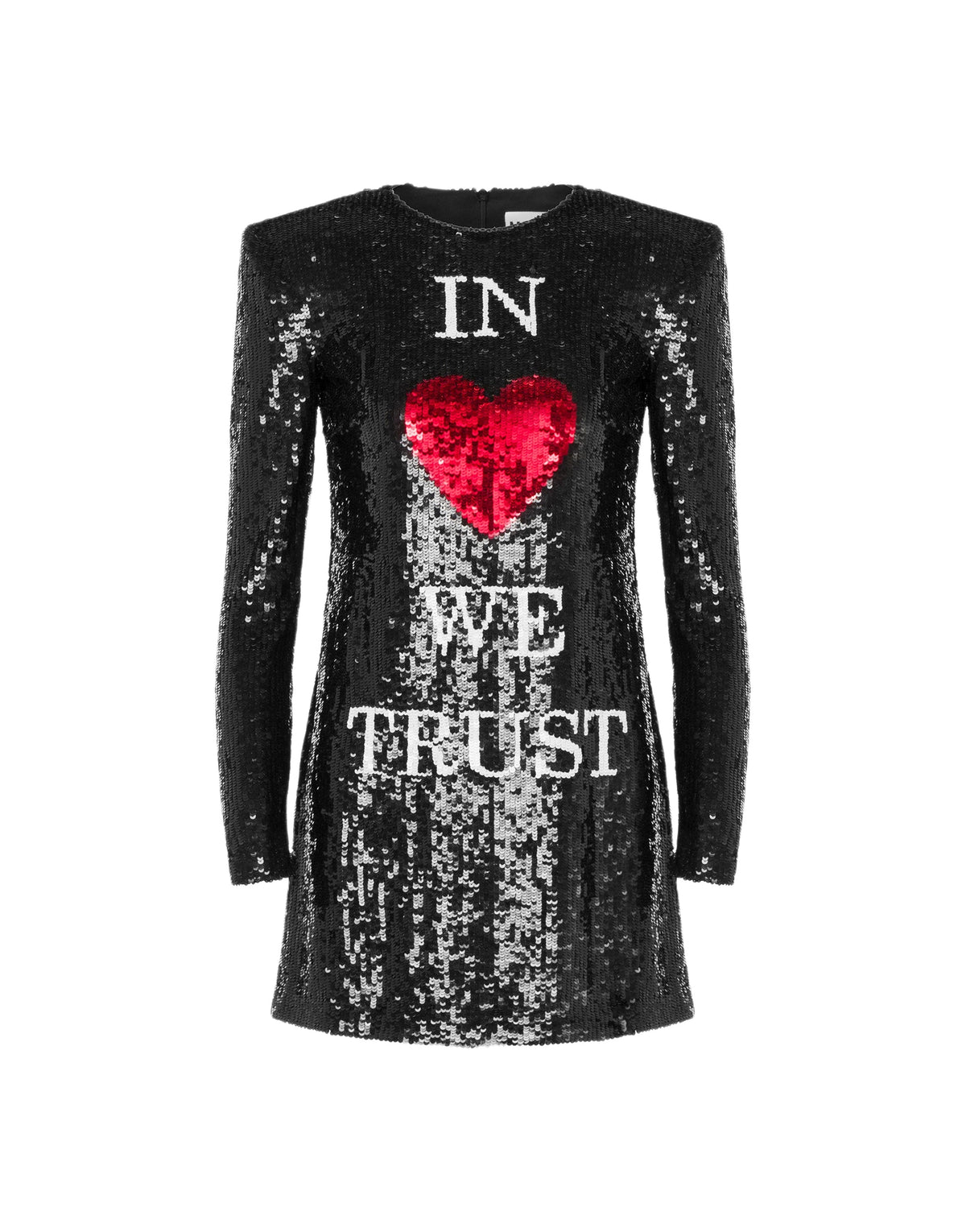 Robe courte brodée de sequins - Black