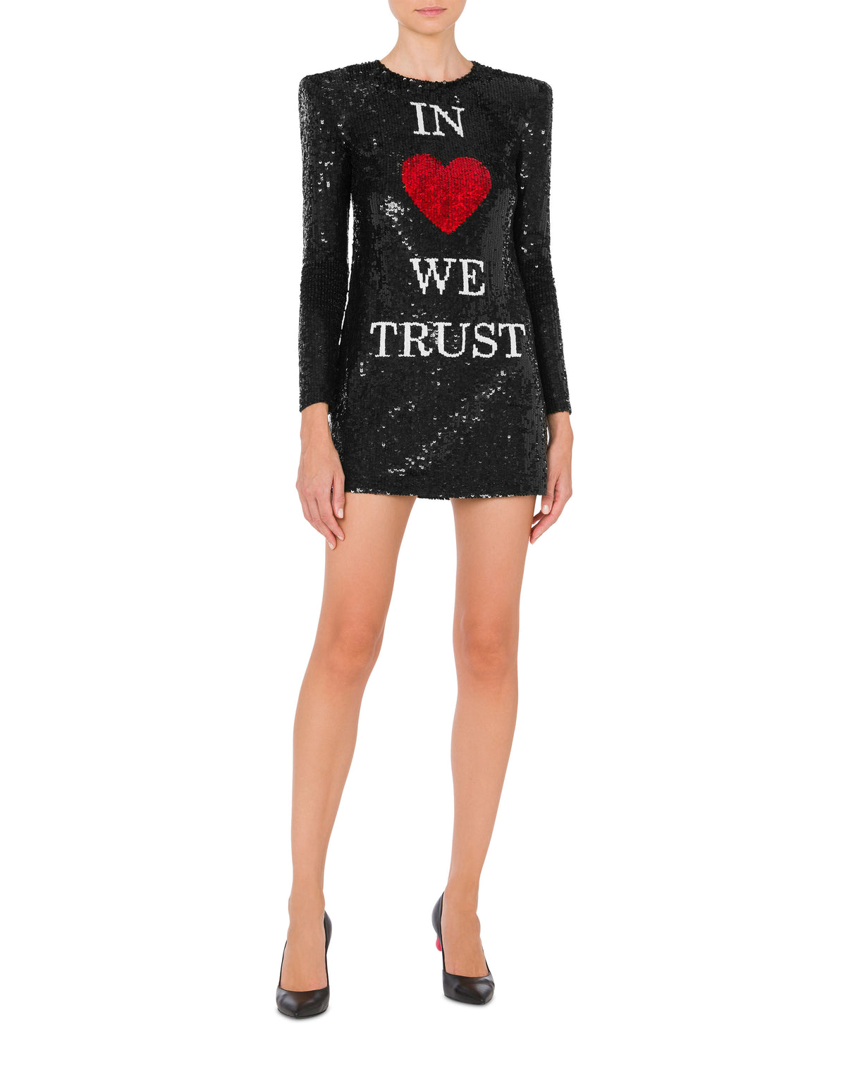 Robe courte brodée de sequins - Black