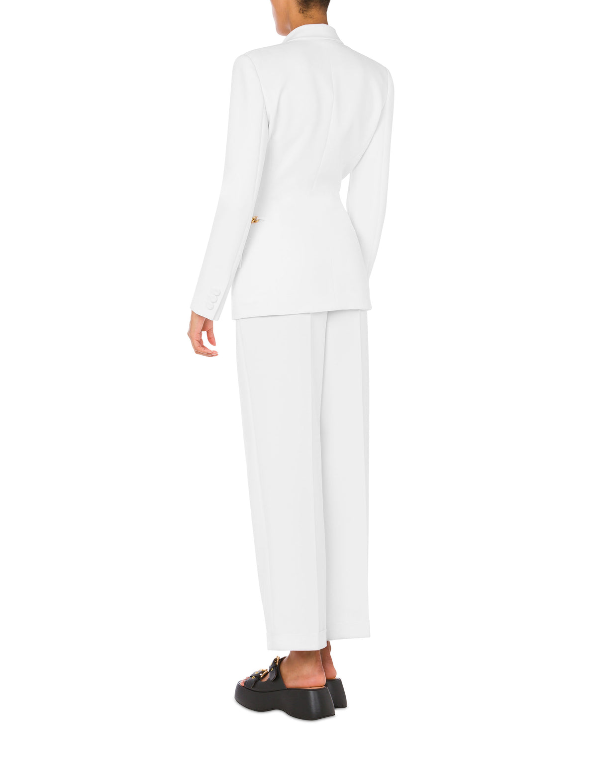 Chain & Heart stretch crepe jacket - White