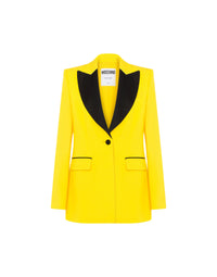 Veste simple boutonnage en satin - Yellow