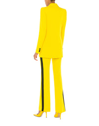 Veste simple boutonnage en satin - Yellow
