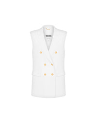 Gilet oversize à boutons - White