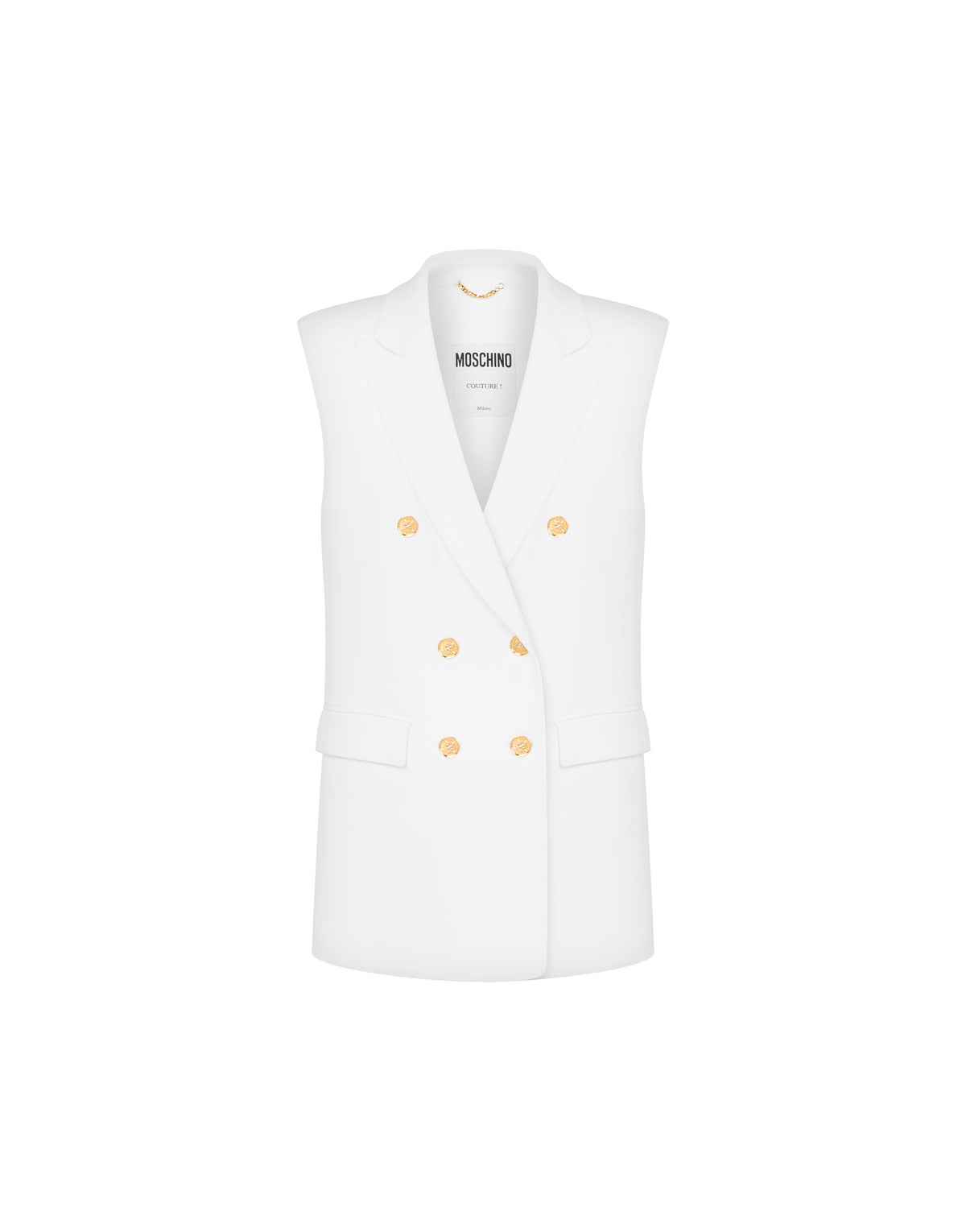 Gilet oversize à boutons - White