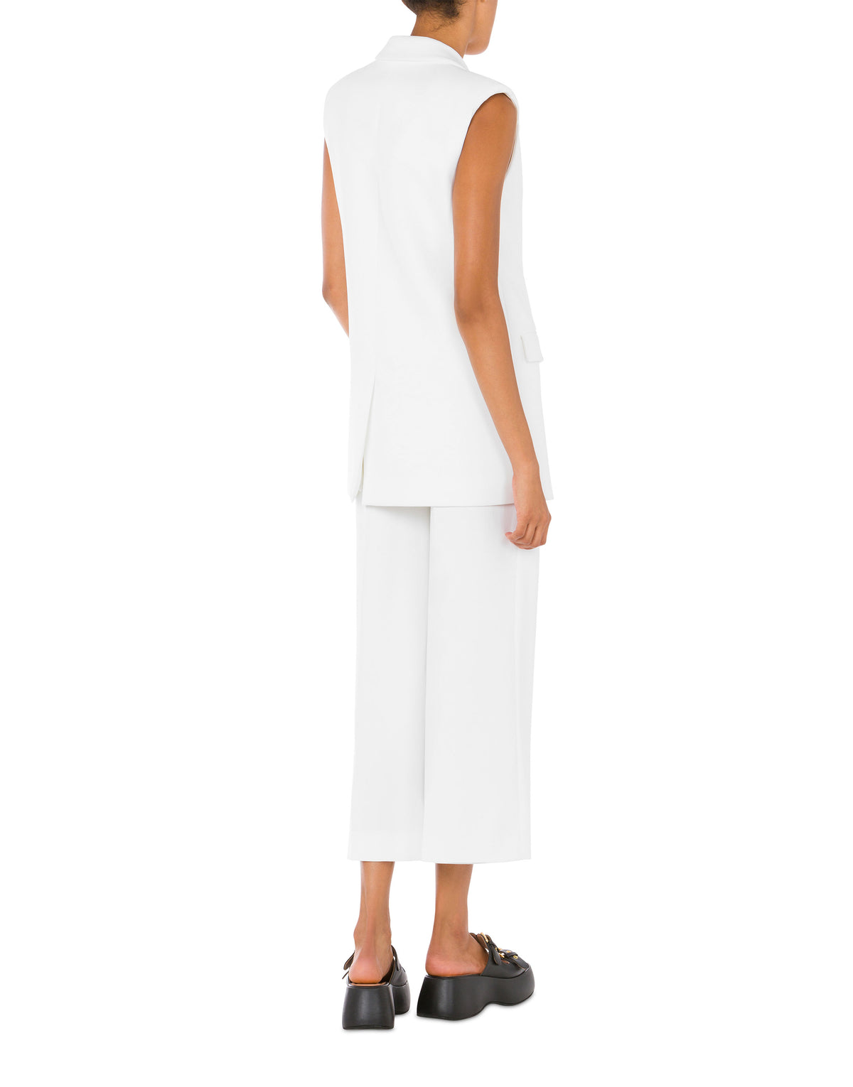 Gilet oversize à boutons - White