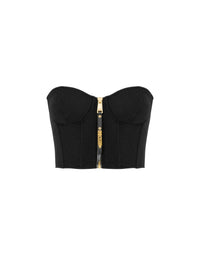 Bustier court en satin - Black