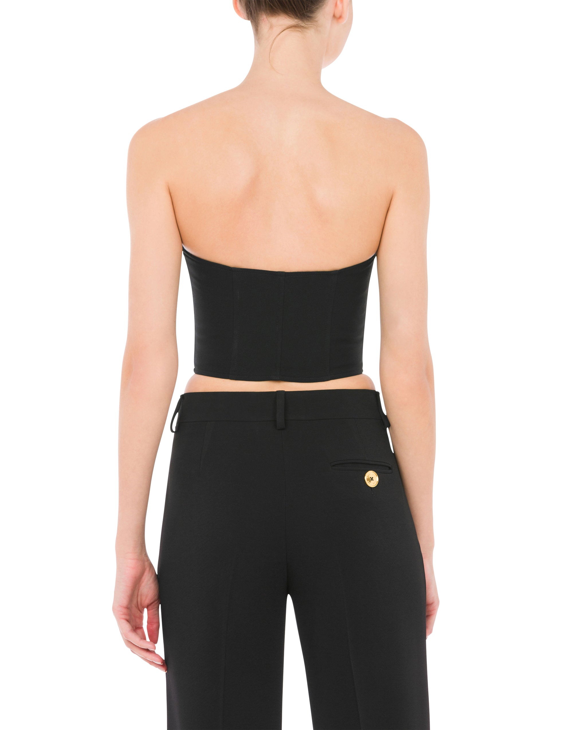 Enver satin crop top - Black