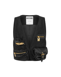 Gilet court en satin épais - Black