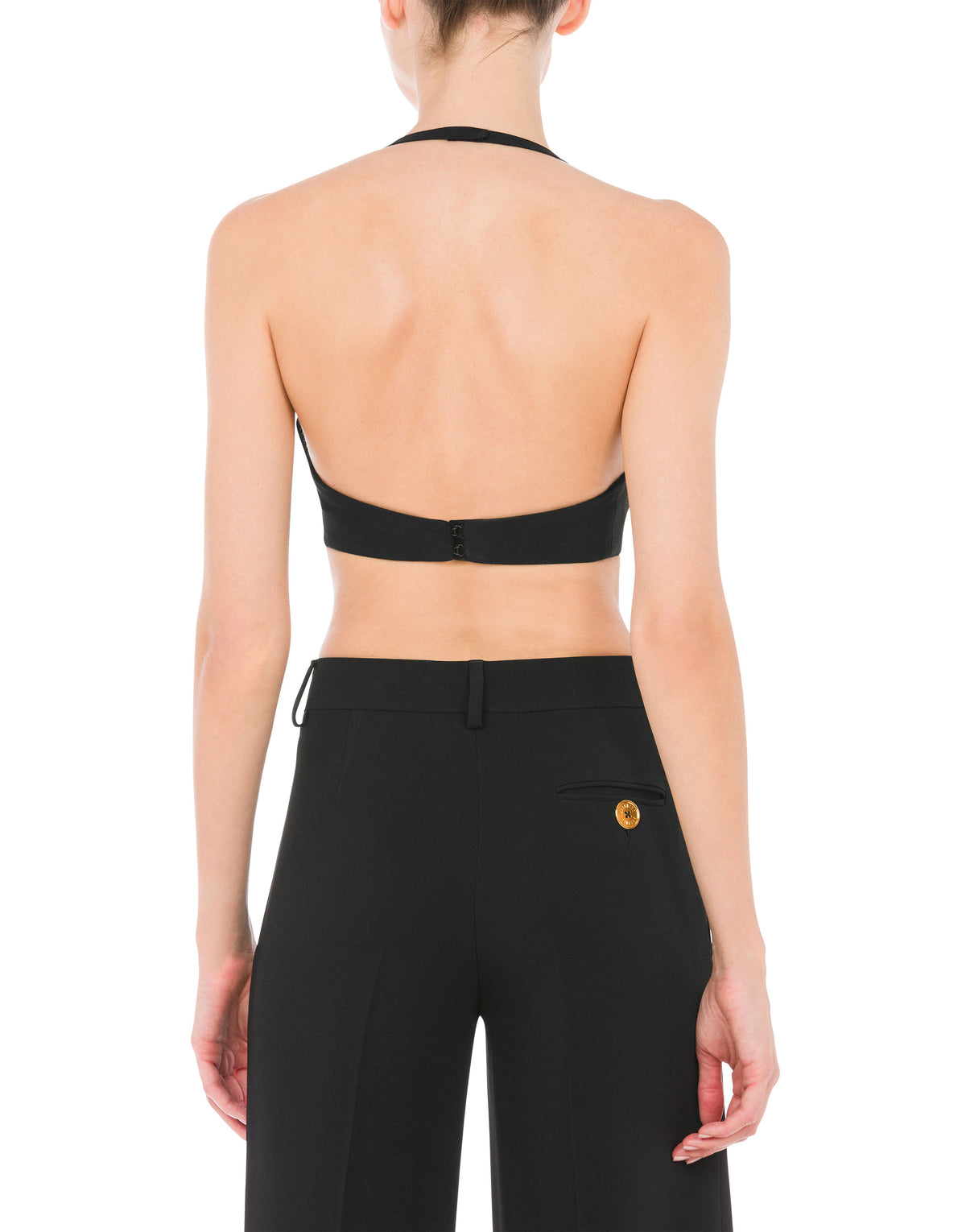 Crop top en satin - Black