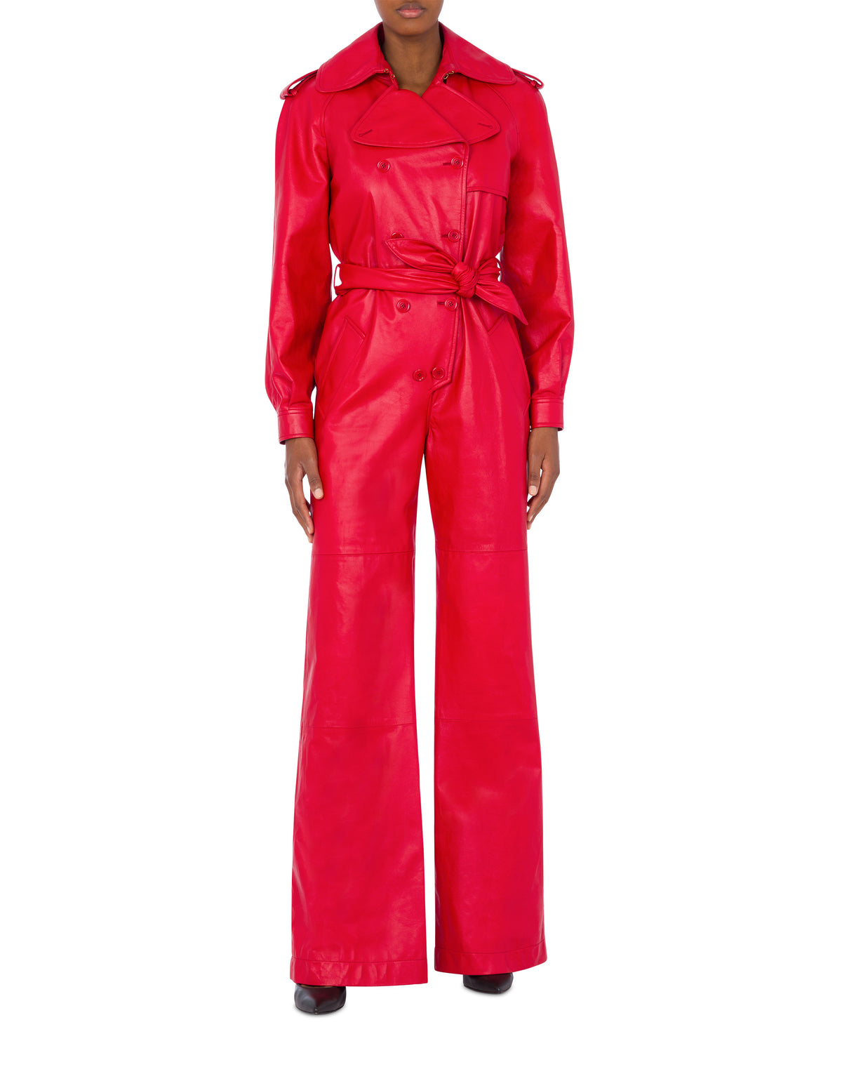 Nappa leather jumpsuit
 - Red