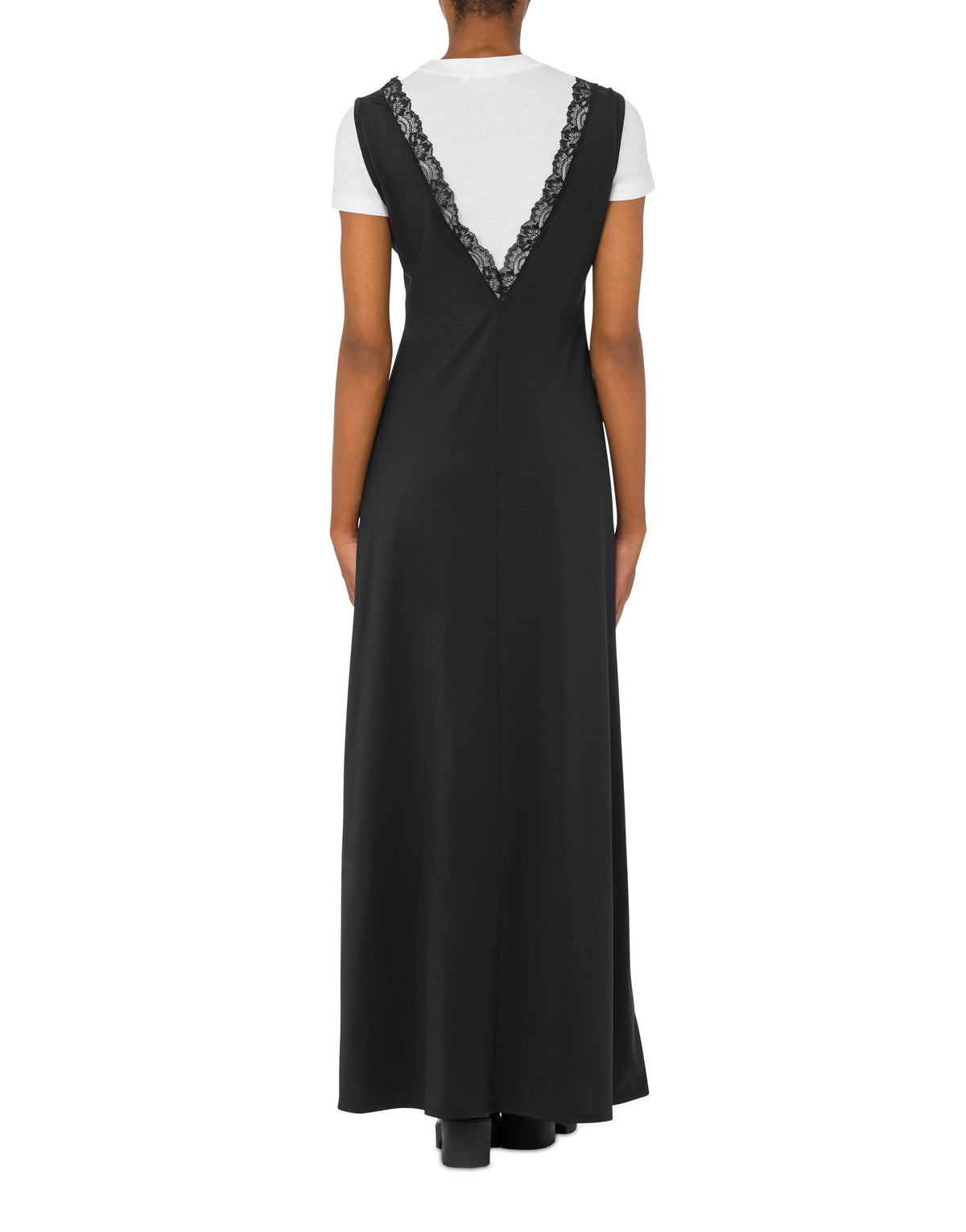 Trompe l'oeil stretch jersey dress - Black