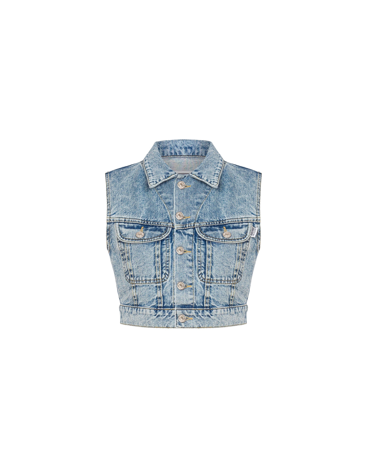 Short denim waistcoat - Blue