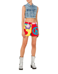 Short denim waistcoat - Blue