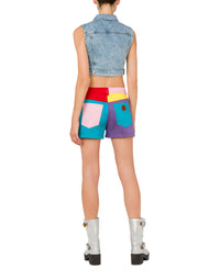 Short denim waistcoat - Blue