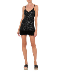 Robe courte en tulle stretch - Black