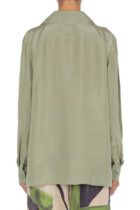 Chemise oversize en soie - Green