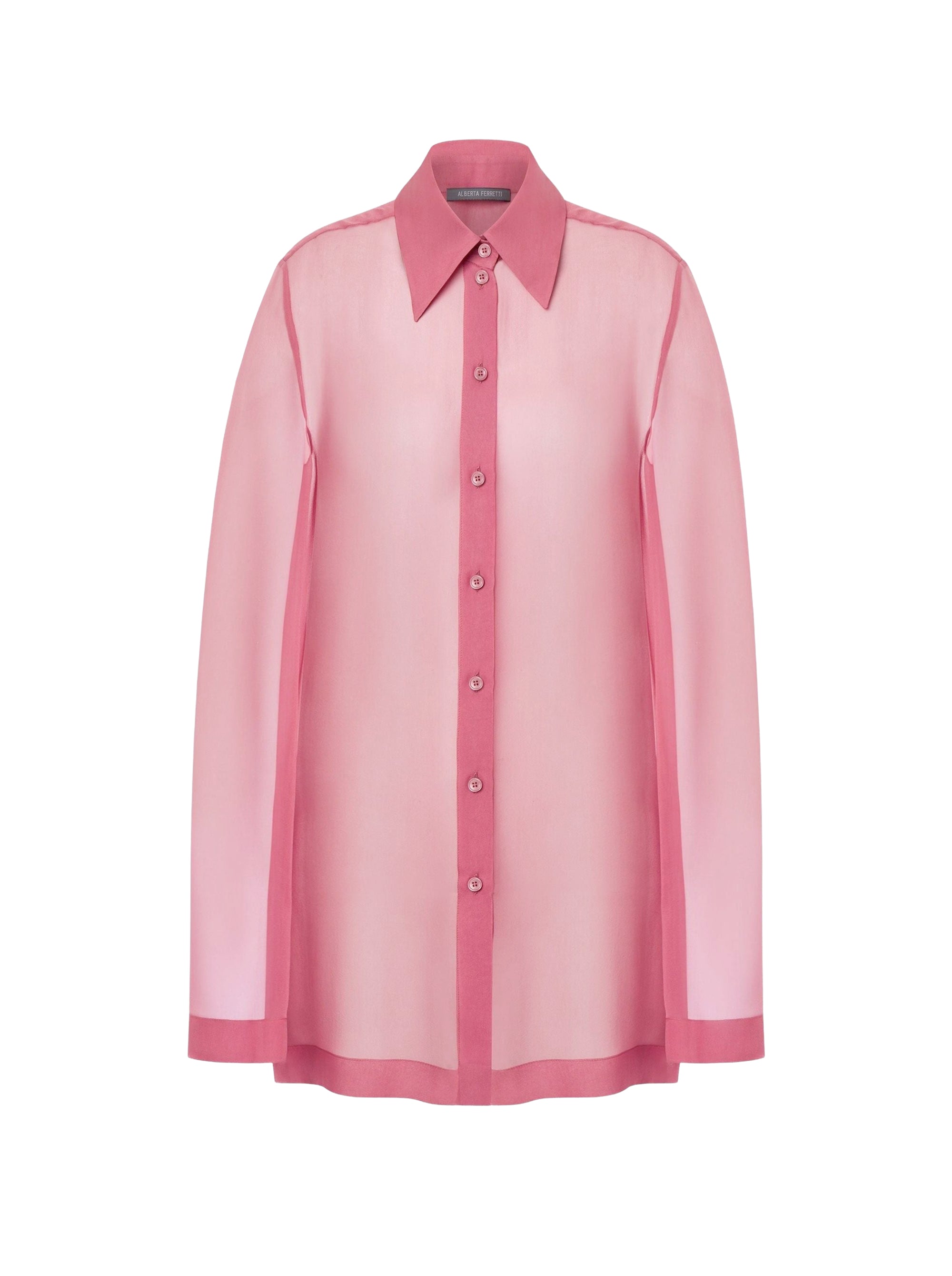 Chemisier en mousseline de soie à manches larges - Pink