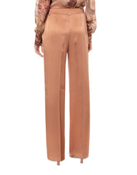Pantalon sartorial en satin - Pink