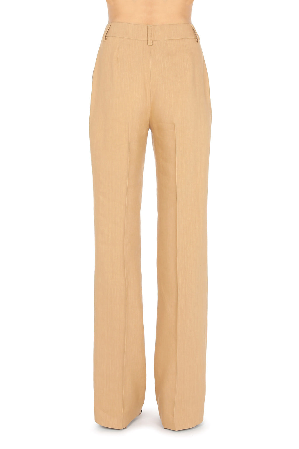 Pantalon tailleur en lin mélangé stretch - Beige