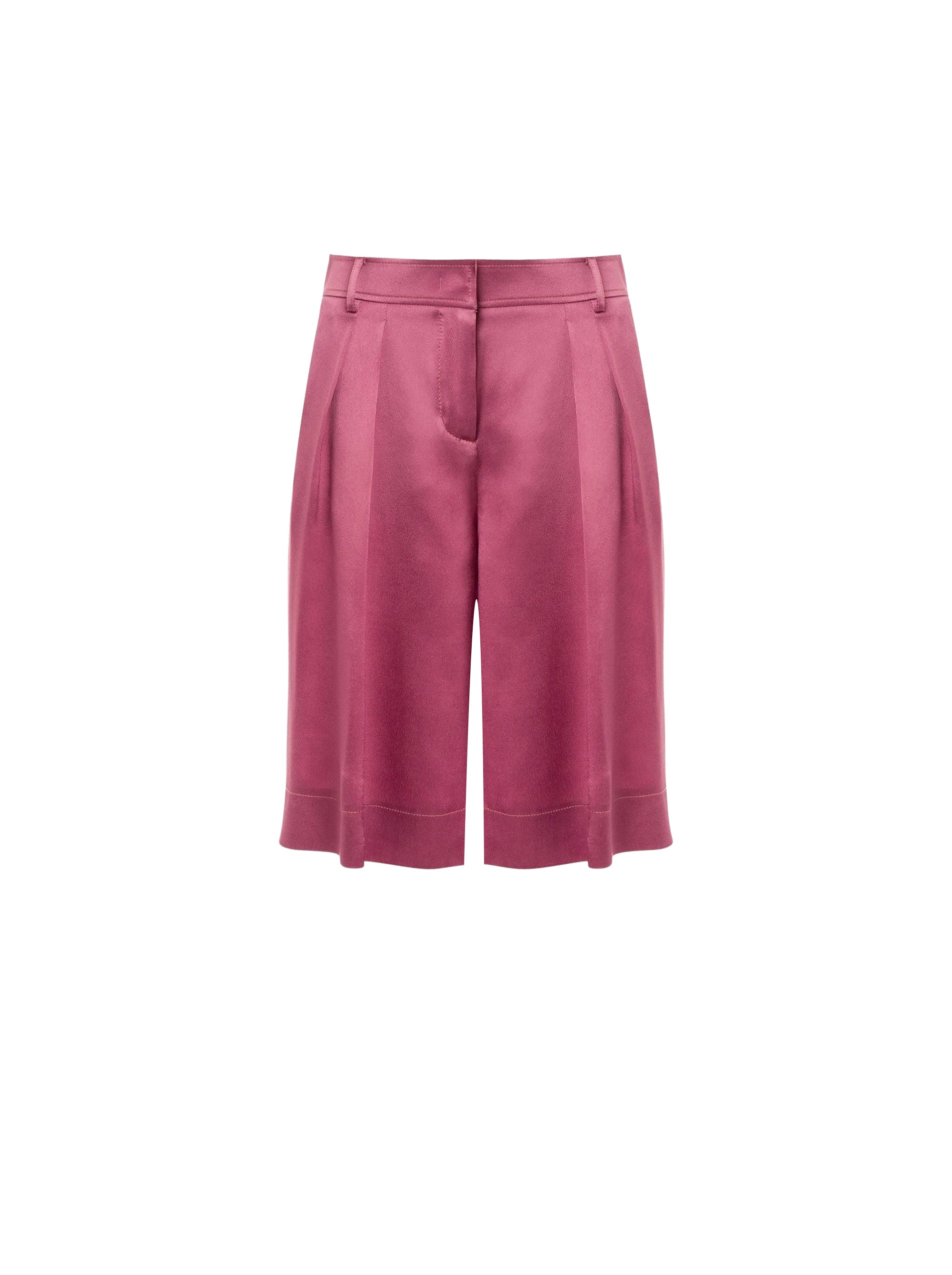 Bermuda à jambe large en soie mélangée - Pink