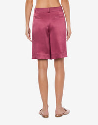 Bermuda à jambe large en soie mélangée - Pink