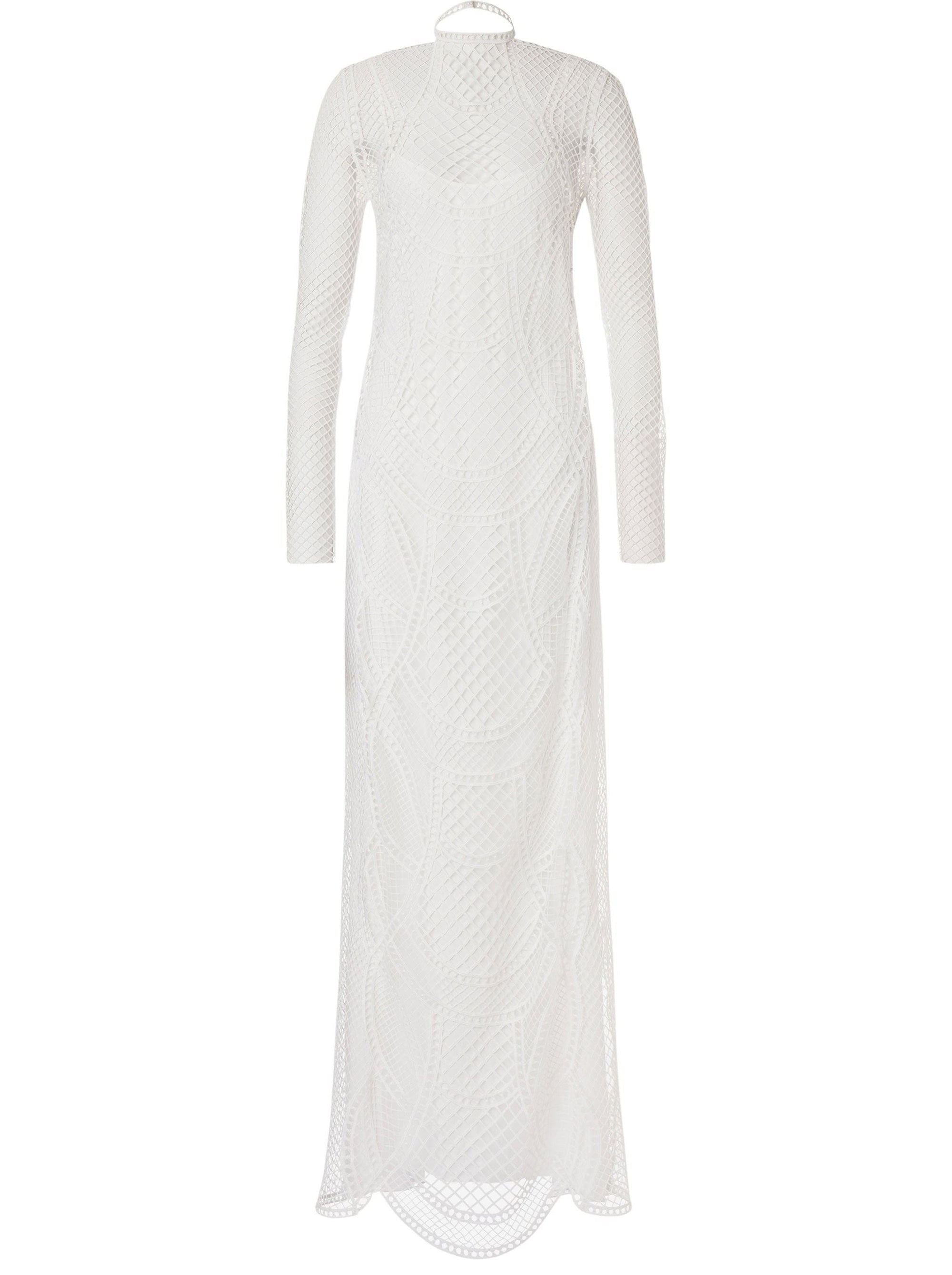 Macramé maxi dress - White
