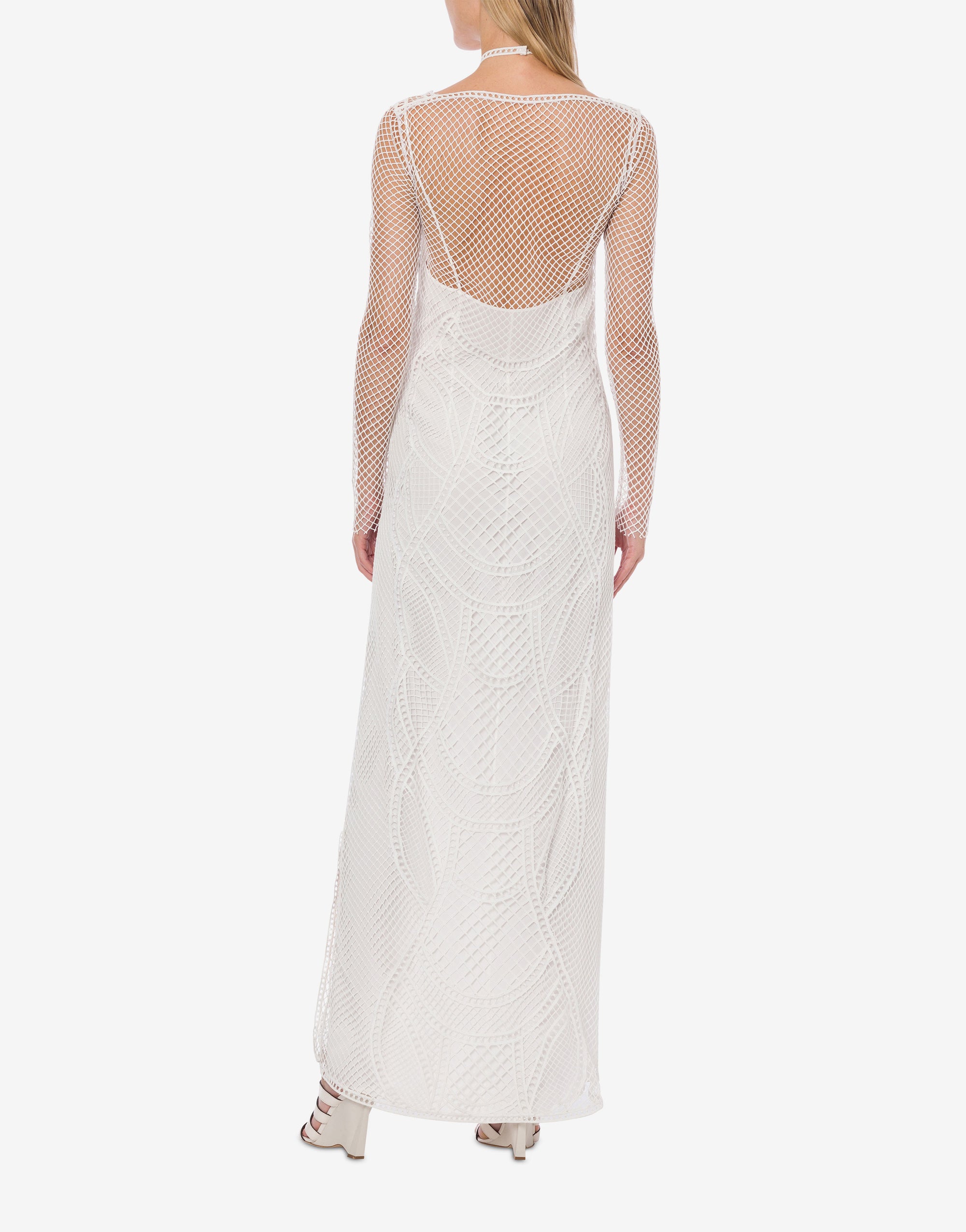 Macramé maxi dress - White