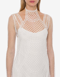 Macramé maxi dress - White
