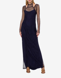 Robe longue en macramé - Blue