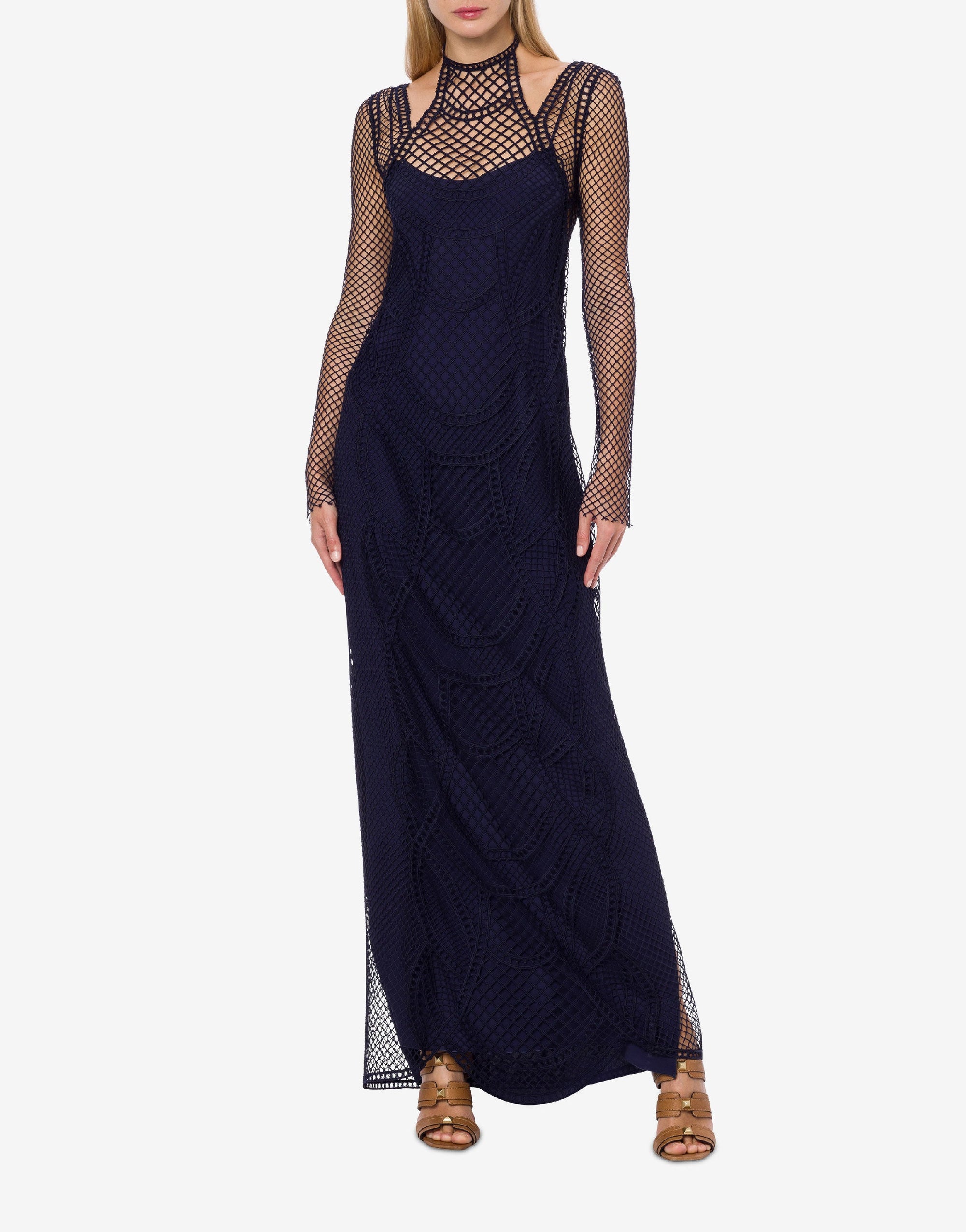 Robe longue en macramé - Blue