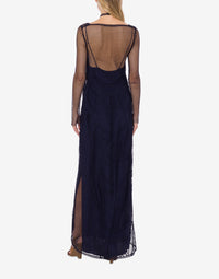 Robe longue en macramé - Blue