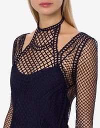 Robe longue en macramé - Blue