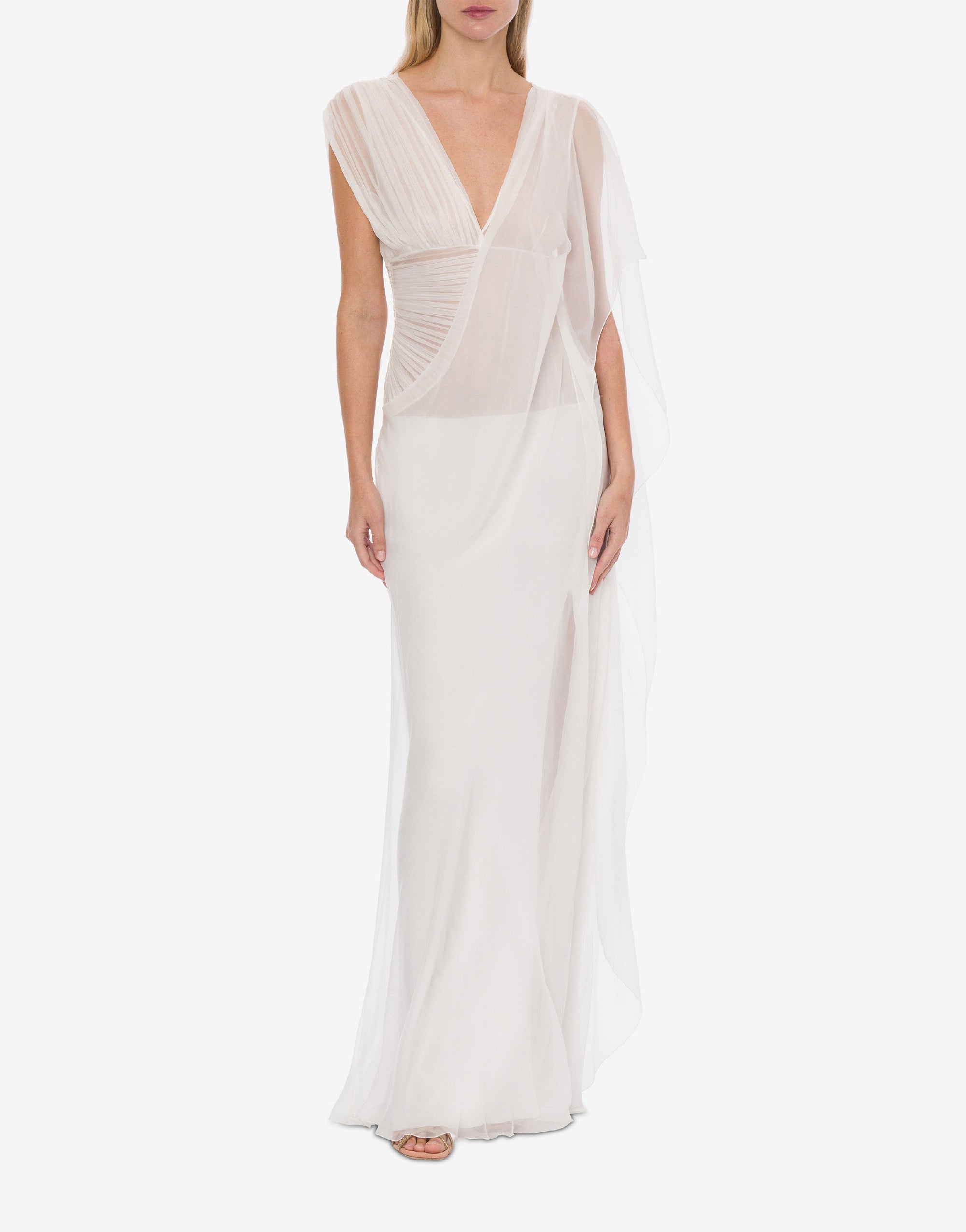 Robe longue en soie - White