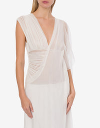 Robe longue en soie - White