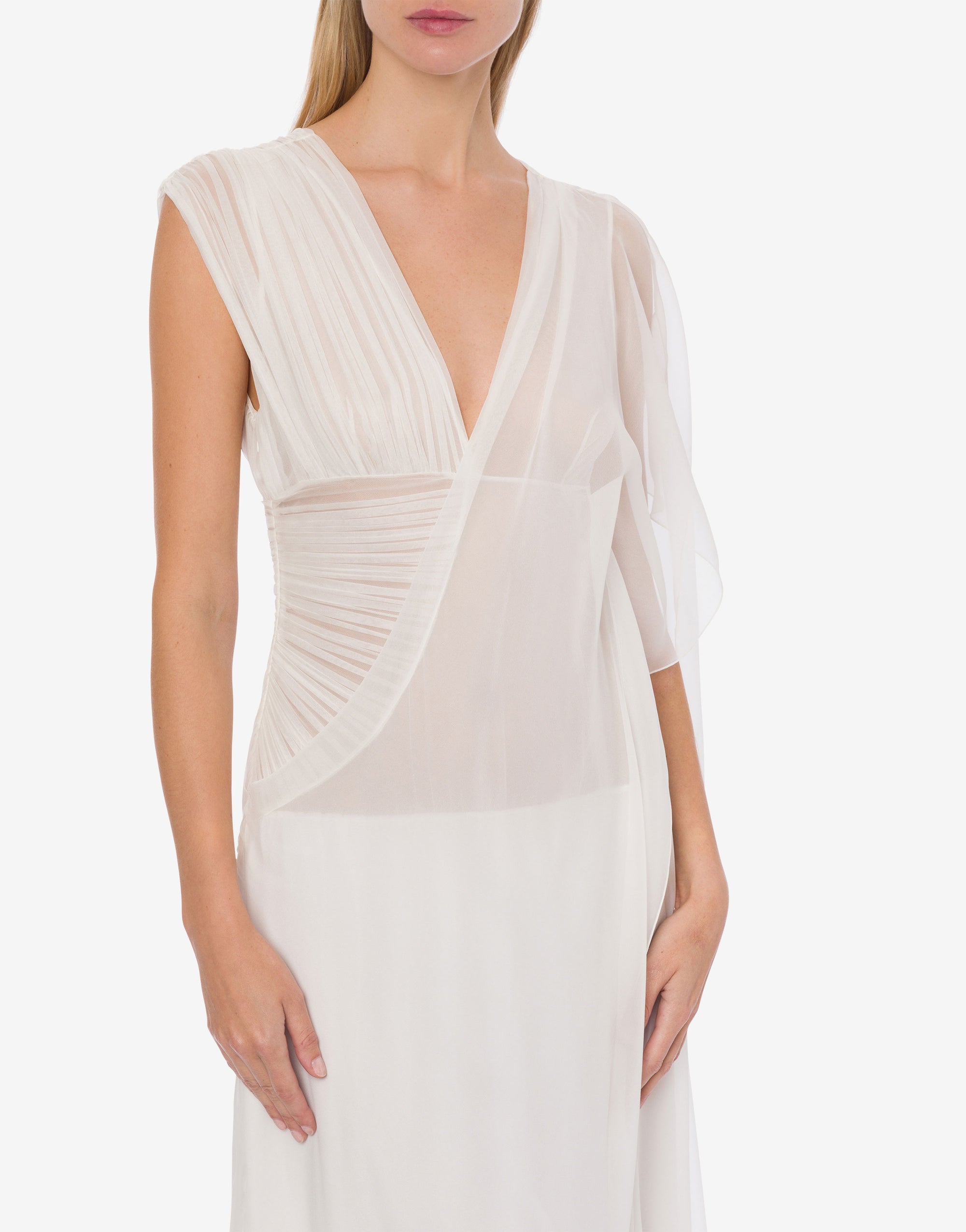 Robe longue en soie - White