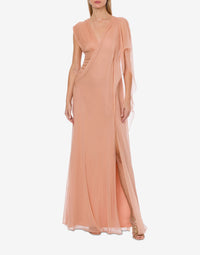 Robe longue en soie - Pink